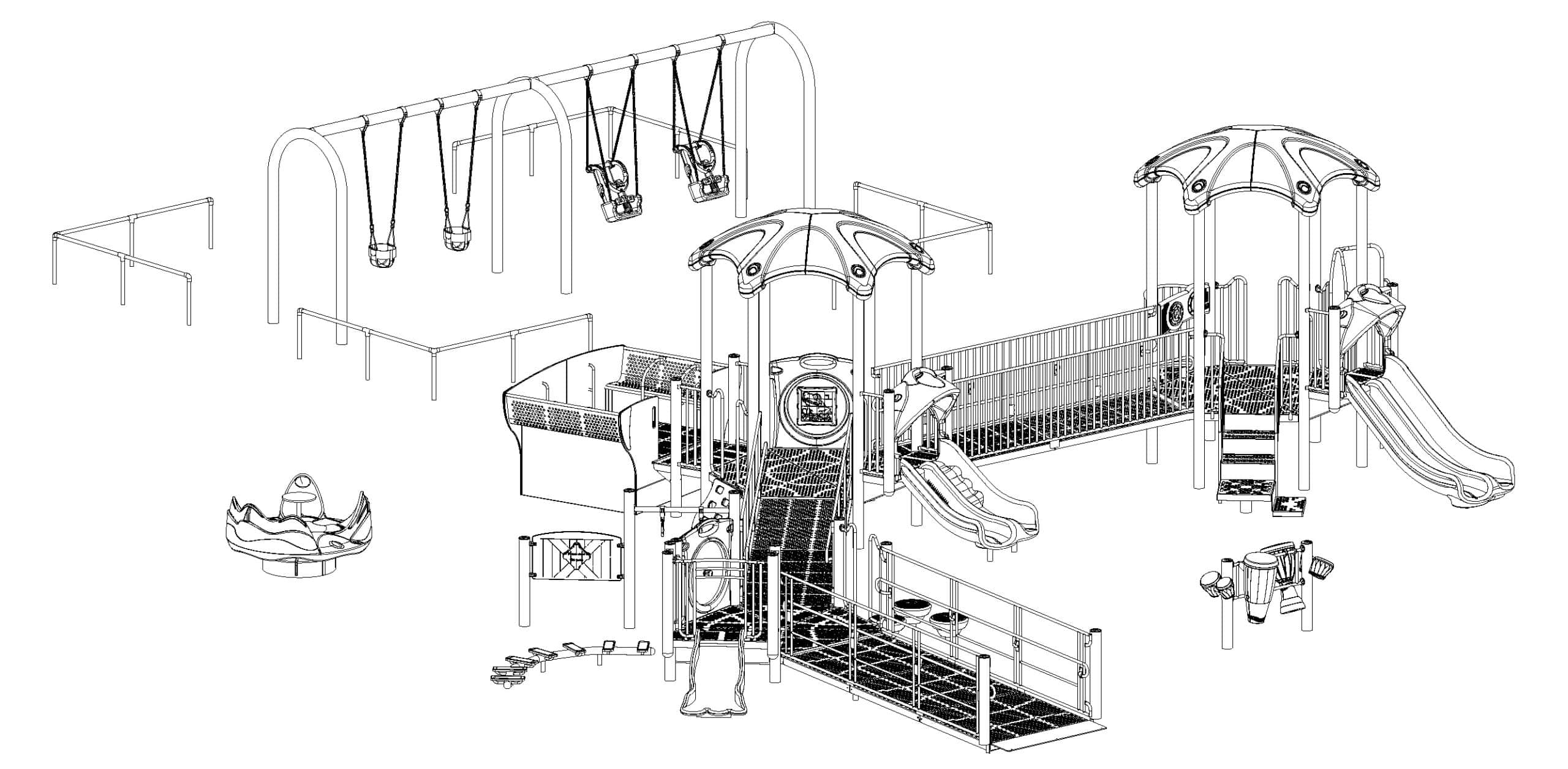 インクルーシブな遊具の設計図イメージ　株式会社アソビト