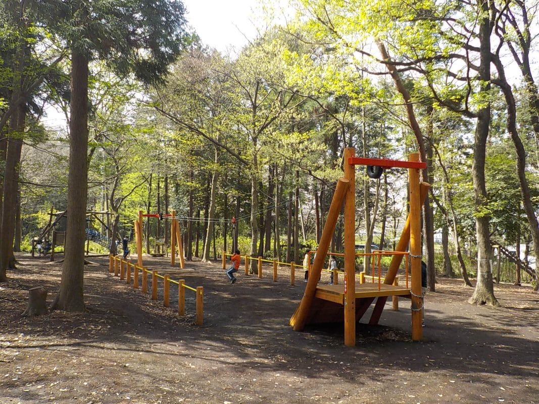 神奈川県相模原市麻溝公園木製アスレチック遊具